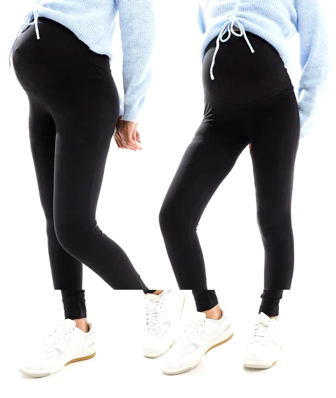 Only Maternity ONLY Maternity 2-pack leggings in black