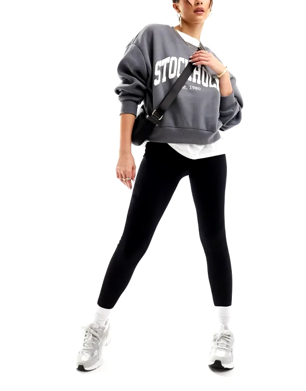 ASOS DESIGN ASOS DESIGN seamless sculpting ribbed legging in black