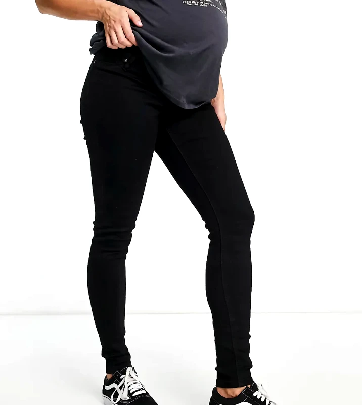 ASOS Maternity ASOS DESIGN Maternity skinny jean with over bump in black