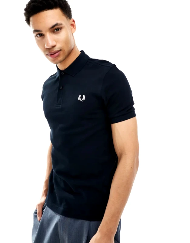 Fred Perry Fred Perry plain polo shirt in navy
