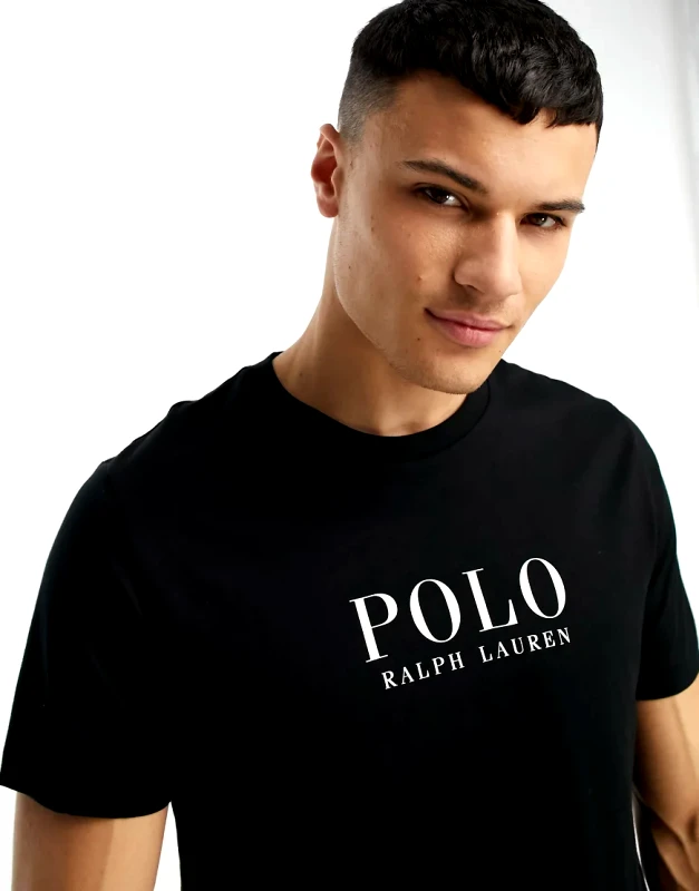 Polo Ralph Lauren Polo Ralph Lauren loungewear t-shirt in black with chest text logo