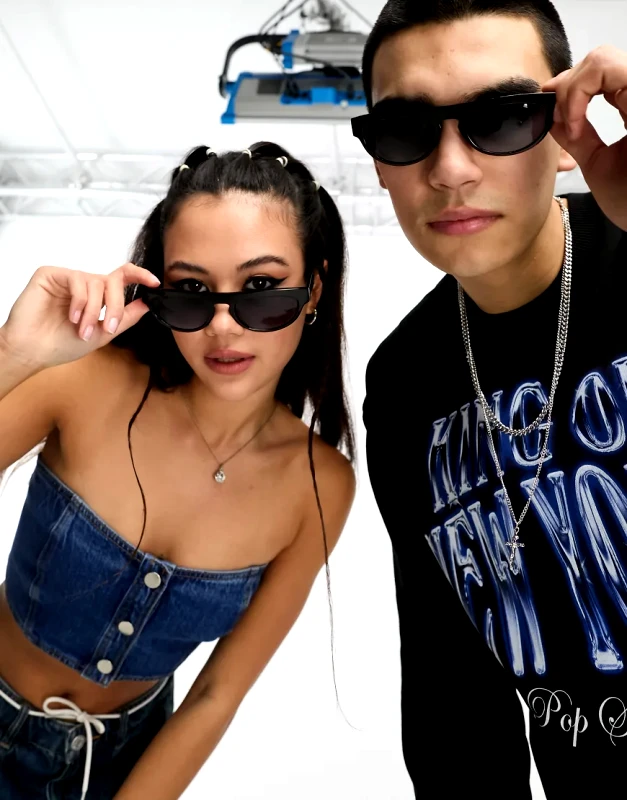 A.Kjaerbede A.Kjaerbede Jake flat top round sunglasses in black