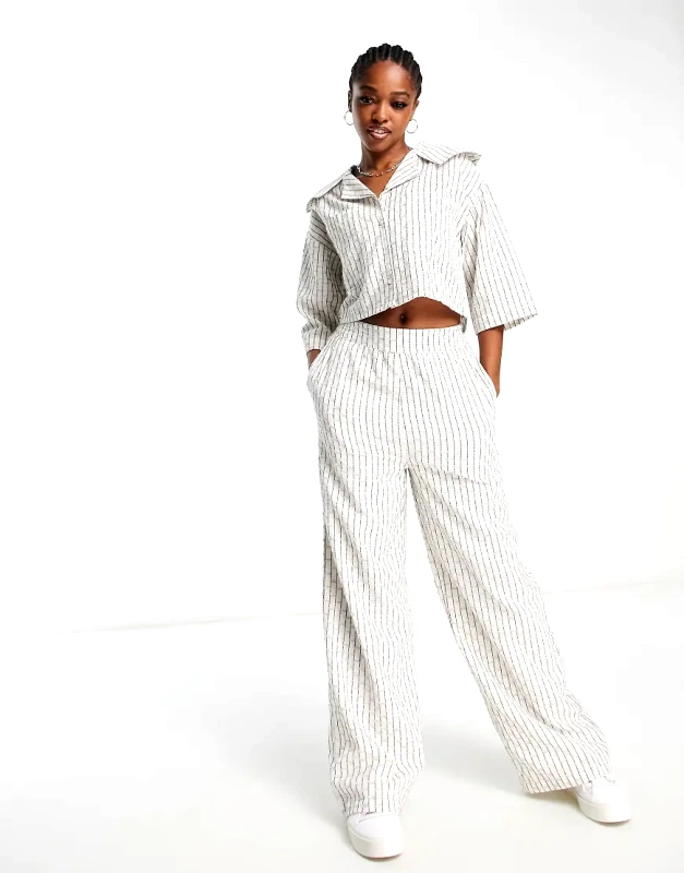 Native Youth Native Youth textured cotton wide leg trousers co-ord in multi
