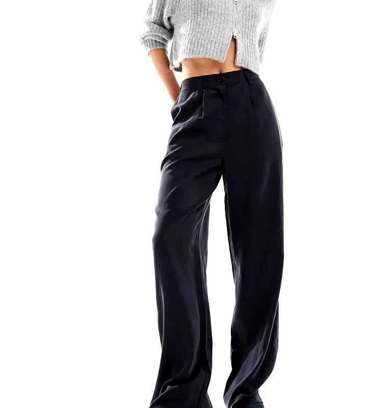 ASOS Tall ASOS DESIGN Tall wide leg dad trousers in washed black