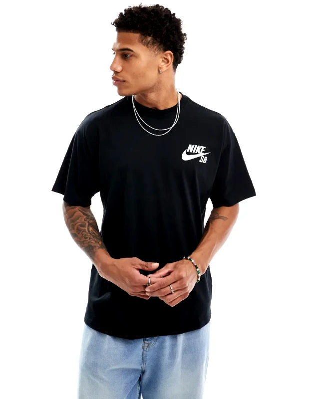 Nike SB Nike SB chest logo t-shirt in black-White