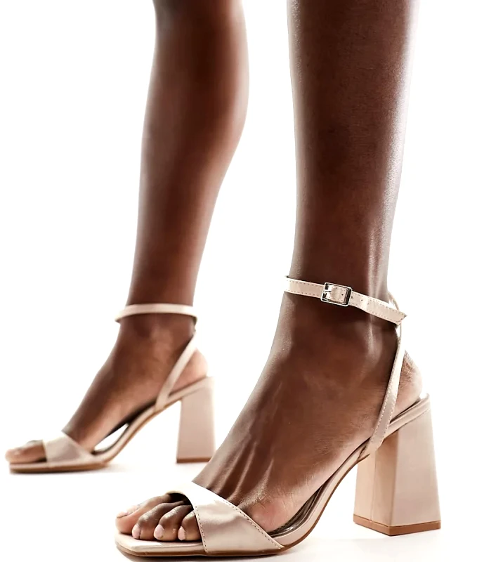 Be Mine Wide Fit Be Mine Wide Fit Bridal Wink 2 heeled sandals in blush satin-Pink