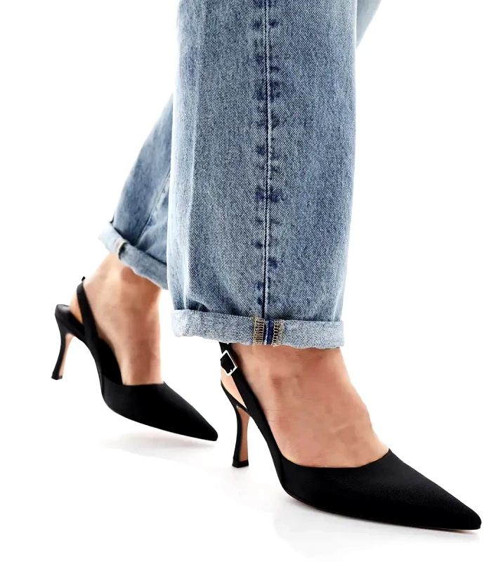 ASOS DESIGN ASOS DESIGN Wide Fit Samber 2 slingback stiletto heels in black