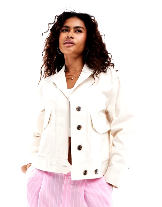 In Wear InWear Piri denim utility jacket co-ord in cream-Neutral