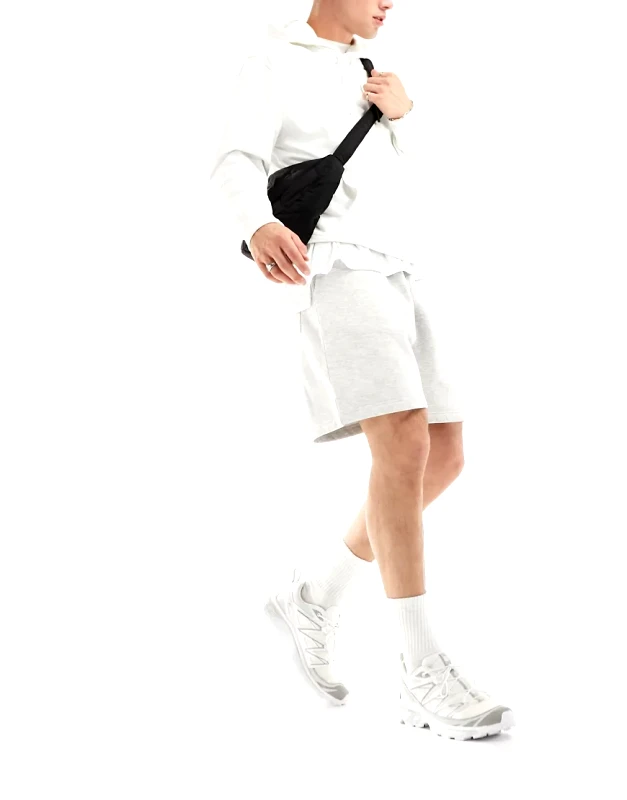 Weekday Weekday jersey shorts in grey melange