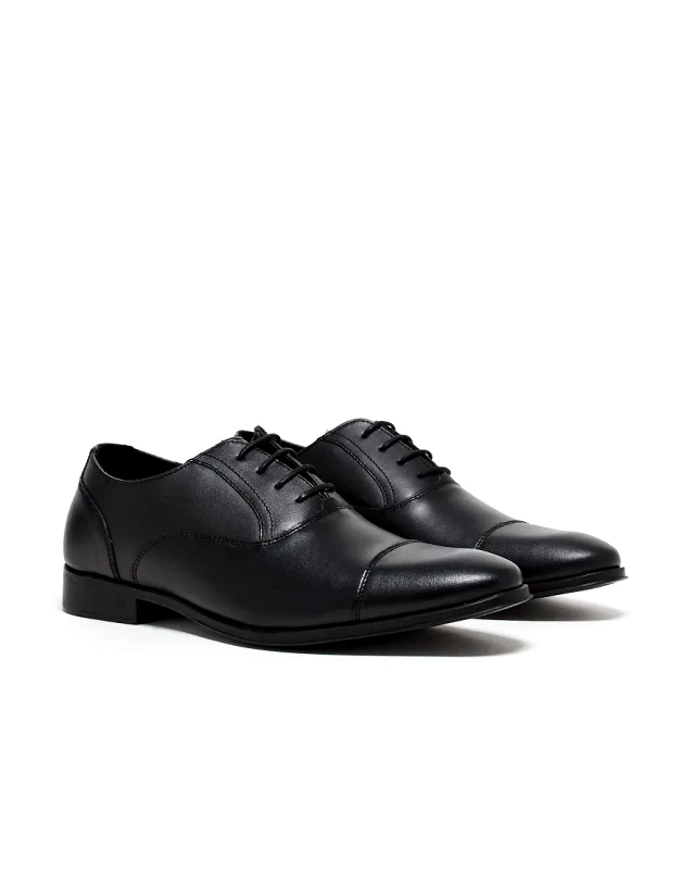 ASOS DESIGN ASOS DESIGN oxford shoes in black leather with toe cap