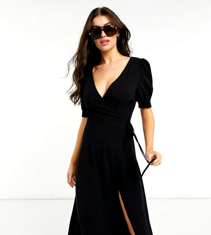 The Frolic The Frolic exclusive Exclusive beach wrap maxi summer dress in black