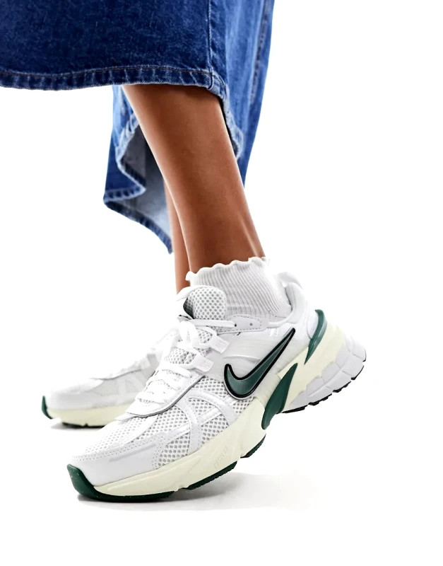 Nike Nike V2K Run trainers in white and green