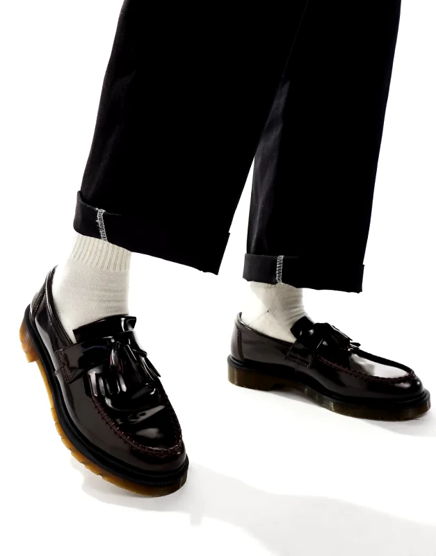 Dr Martens Dr Martens unisex Adrian tassel loafers in cherry red arcadia leather