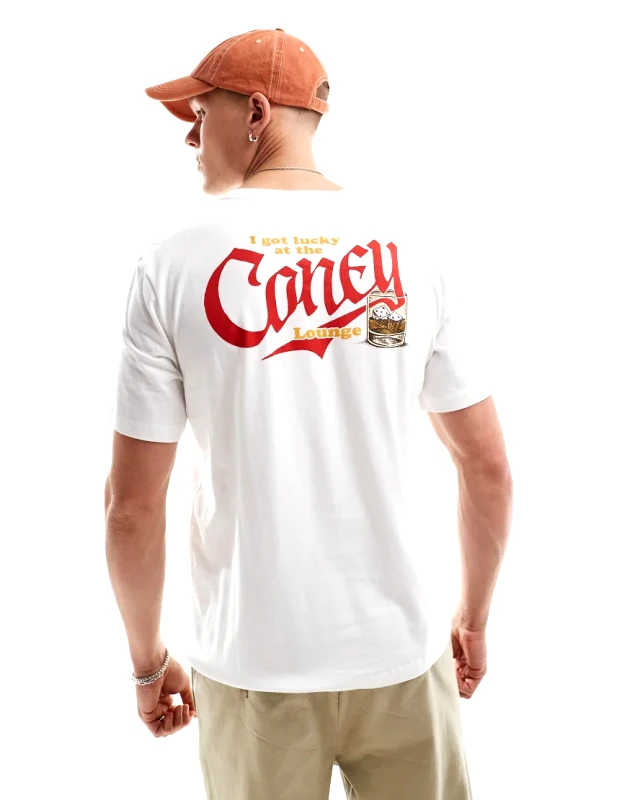 Coney Island Picnic Coney Island Picnic get lucky graphic t-shirt in white
