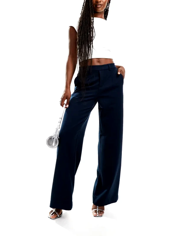 Object Object wide leg tailored trouser in navy