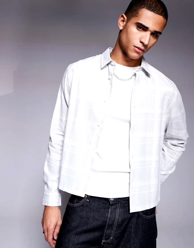 ASOS DESIGN ASOS DESIGN boxy shirt in grey check