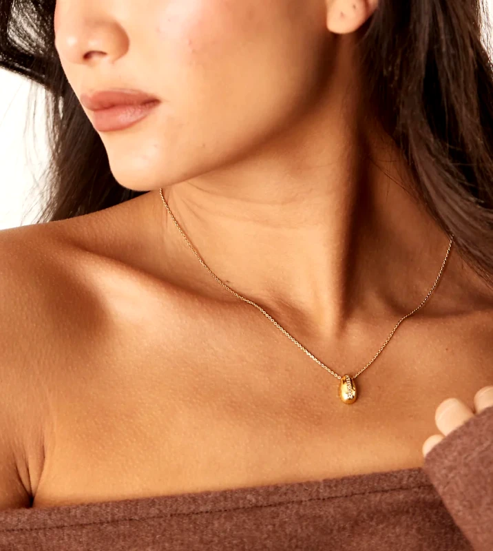 Accessorize Accessorize Z gold plated sparkle teardrop pendant necklace in gold