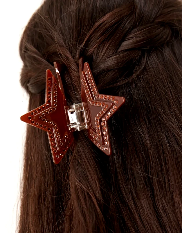 Sui Ava Sui Ava Stacy star big hair claw in brown