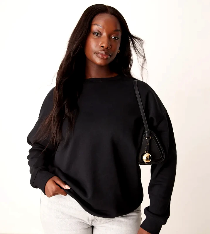 New Look Plus New Look Curve sweatshirt in black