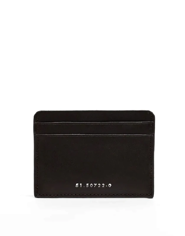 River Island River Island leather card holder in dark brown