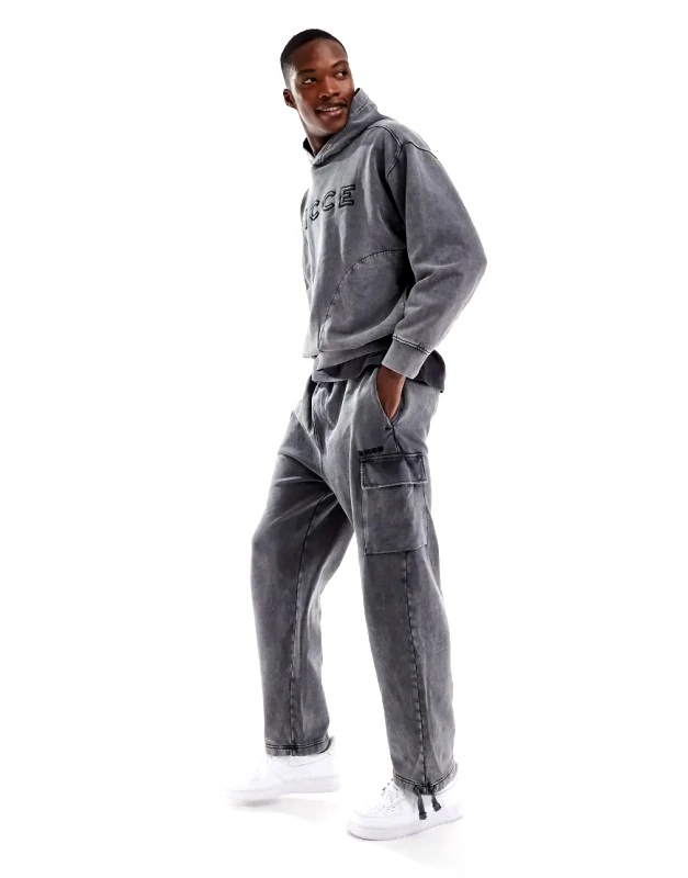 Nicce Nicce co-ord washed cargo jogger in grey