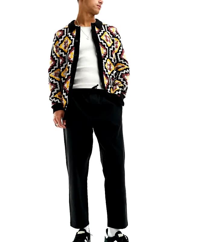 Reclaimed Vintage Reclaimed Vintage cropped slim leg trouser in black