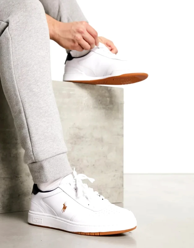Polo Ralph Lauren Polo Ralph Lauren leather polo court in white with pony logo