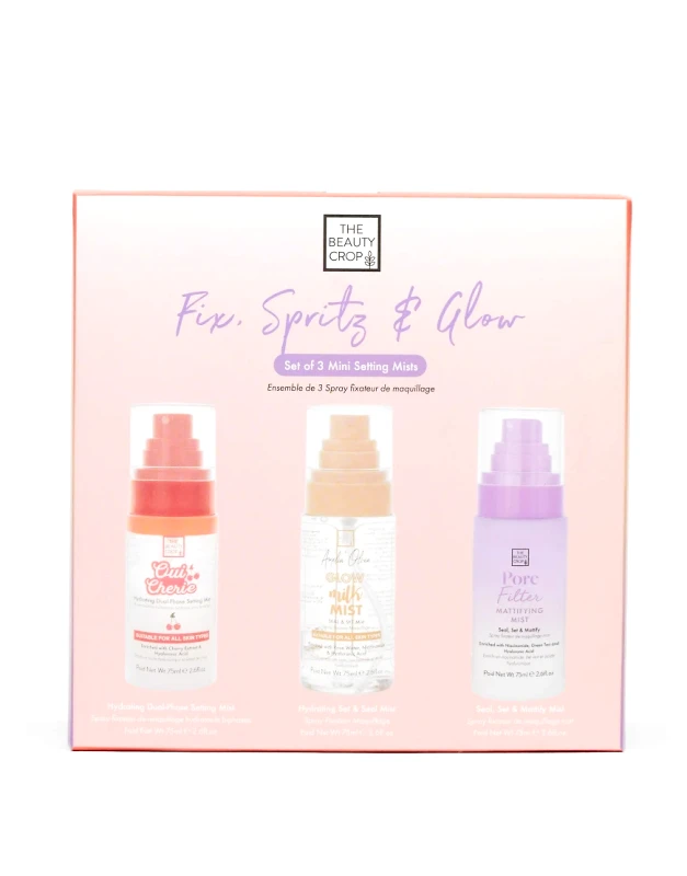 The Beauty Crop The Beauty Crop Fix Spritz & Glow Set of 3 Mini Setting Mists - 19% Saving-Multi
