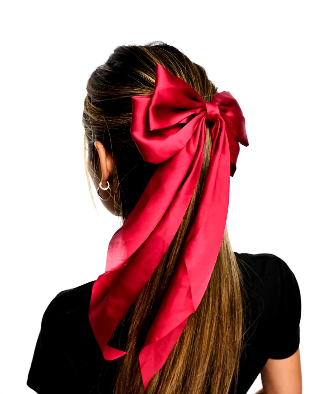 Easilocks Easilocks ASOS Exclusive Oversized Satin Hair Bow - Red