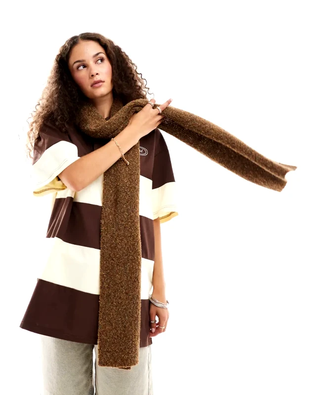 Native Youth Native Youth longline knitted scarf in oatmeal-Neutral