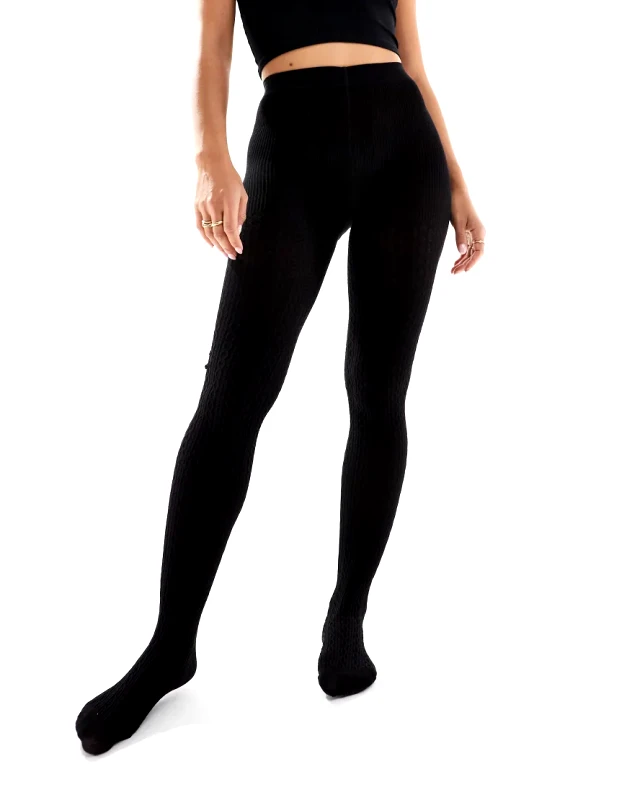 Lindex Lindex small cable knit tight in black