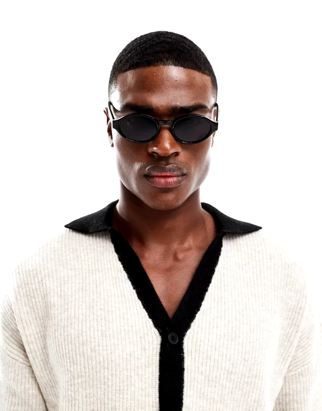 ASOS DESIGN ASOS DESIGN oval sunglasses in black