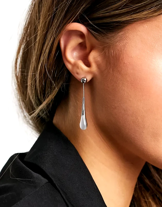 Calvin Klein Calvin Klein white stone drop earrings in silver