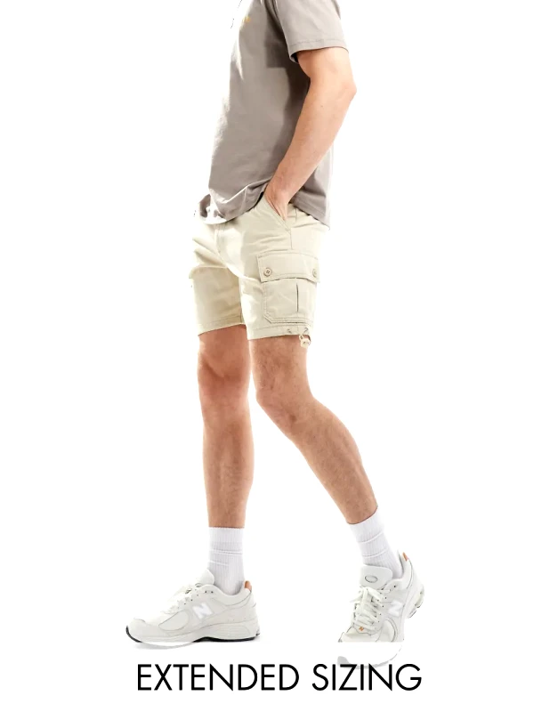 ASOS DESIGN ASOS DESIGN slim cargo short in beige-Neutral