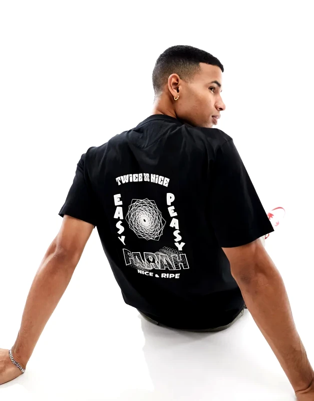 Farah Farah moore backprint t-shirt in black