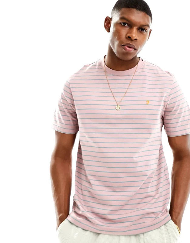 Farah Farah oakland stripe t-shirt in pink
