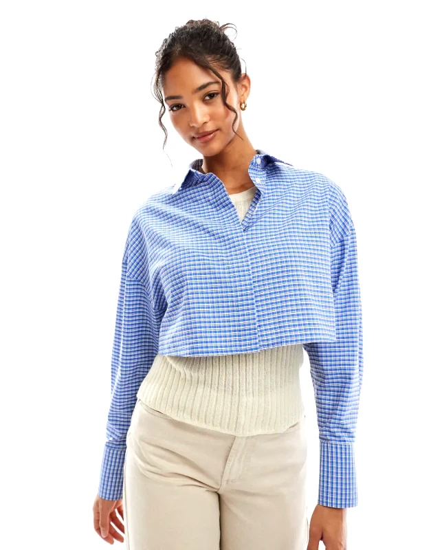 ASOS DESIGN ASOS DESIGN cropped shirt in mini check-Multi