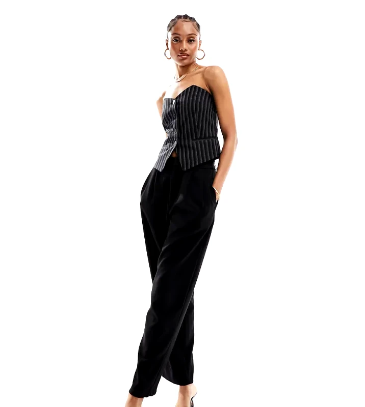 Object Tall Object Tall tapered ankle grazer trousers in black
