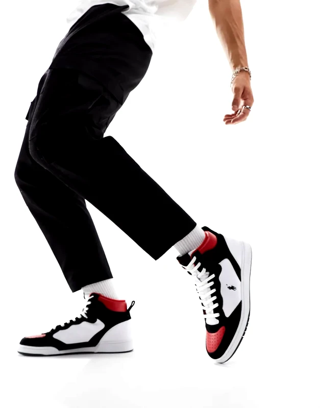 Polo Ralph Lauren Polo Ralph Lauren hi top masters court in white black red