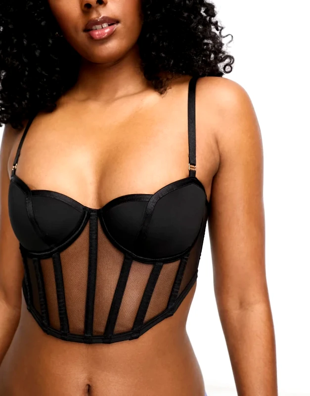 Bluebella Bluebella Rowan wired bustier corset in black