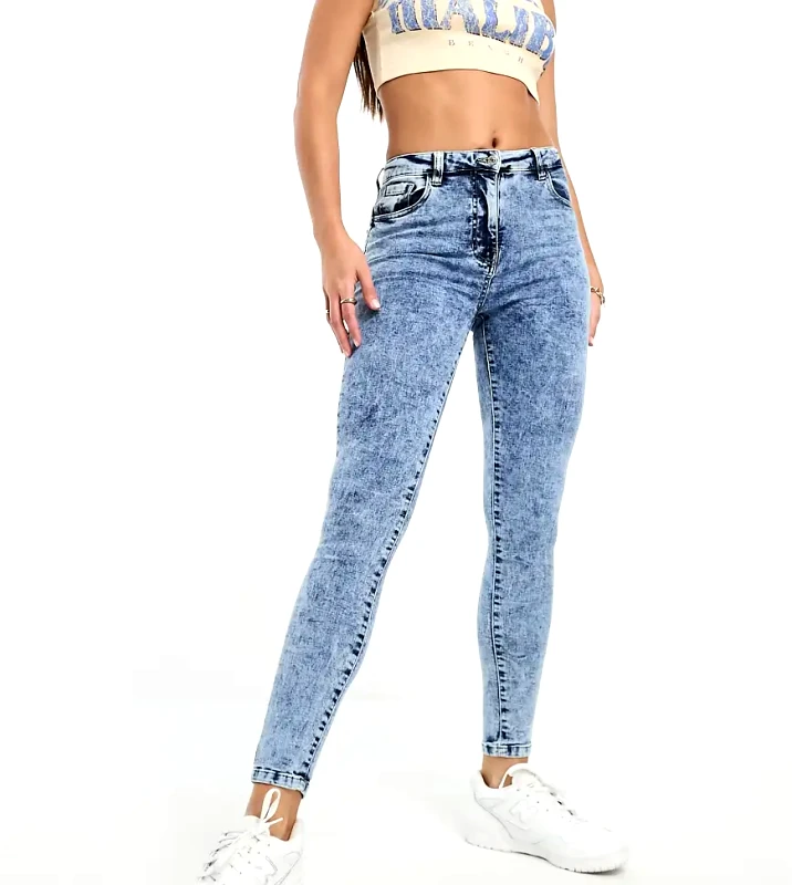 Parisian Tall Parisian Tall skinny jeans in blue acid wash