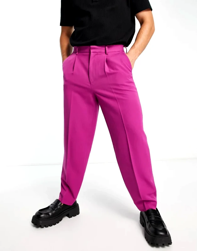 ASOS DESIGN ASOS DESIGN oversized tapered smart trouser in mid purple