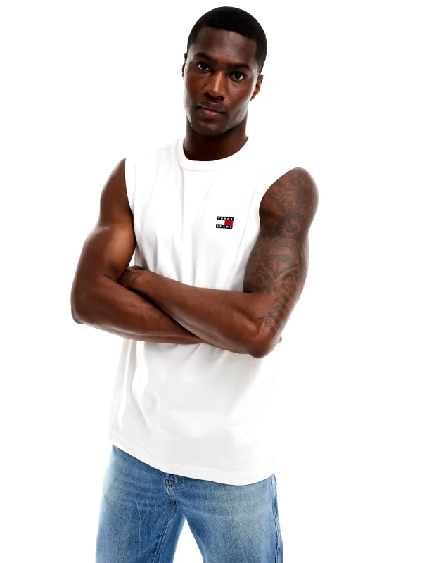 Tommy Jeans Tommy Jeans badge logo tank top in white
