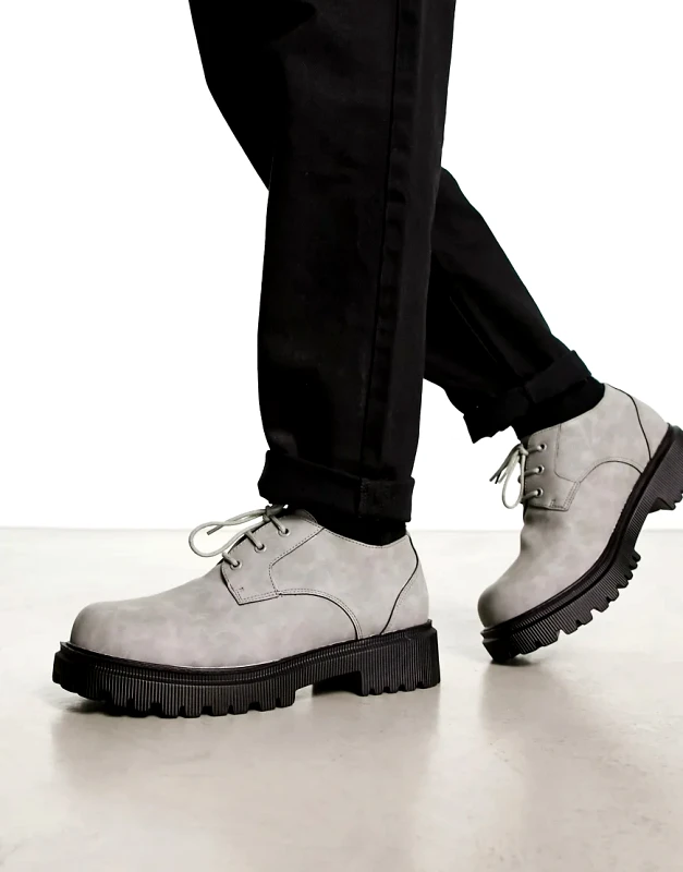 London Rebel X London Rebel X cleated sole chunky shoes in grey