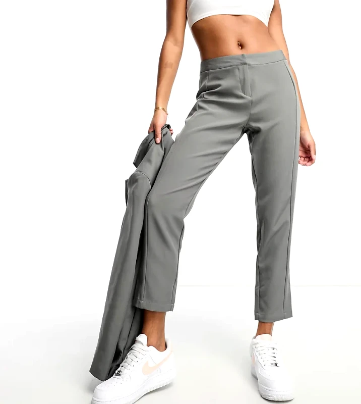 Unique21 Petite Unique21 Petite high waisted tailored trousers co-ord in grey