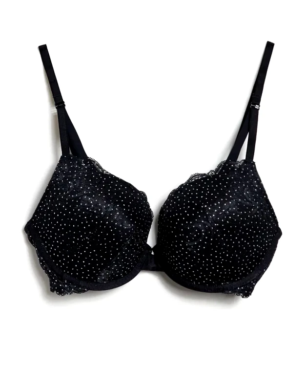 Gossard Gossard Glitter padded underwired plunge bra in black