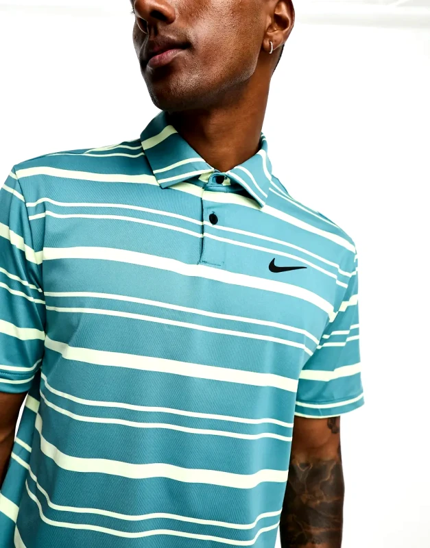 Nike Golf Nike Golf Tour stripe polo short in teal-Green