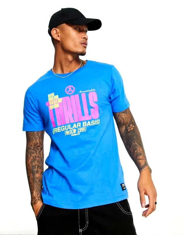 WESC WESC printed t-shirt in blue