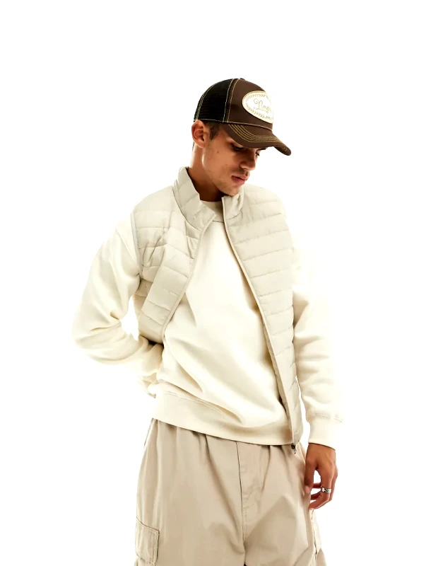 Soul Star Soulstar lightweight gilet in stone-Neutral