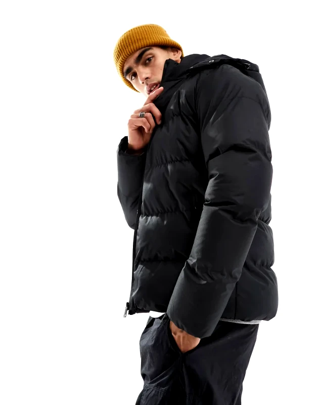 Soul Star Soulstar puffer jacket with hood in black